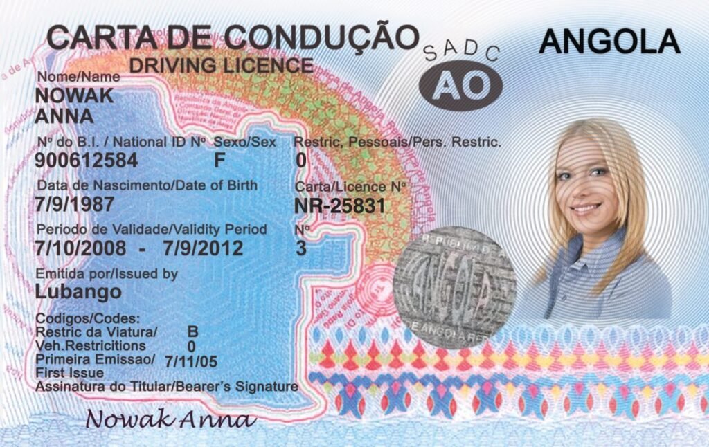 Angolan Driving licence Card