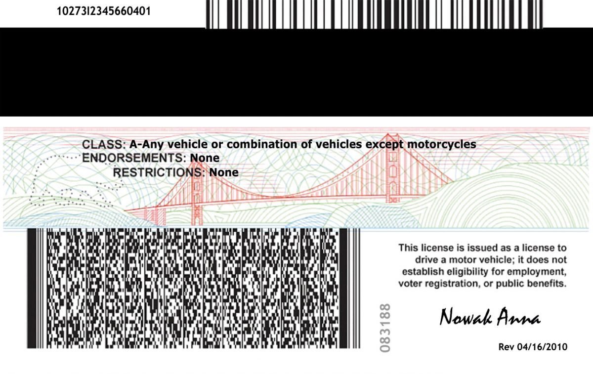 Californian driving licence Card - Image 2