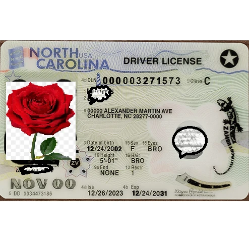 Newest North Carolina scannable card (2025 Version)