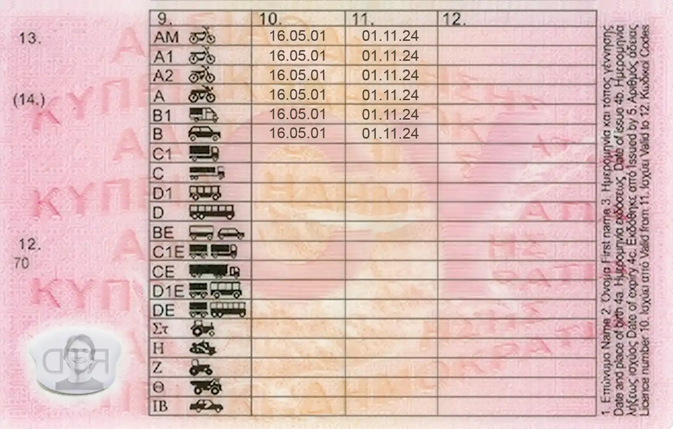 Cypriot Driving License - Image 2